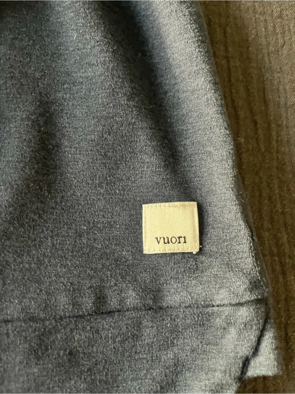 Vuori Navy Hooded Pullover Sweatshirt - Casual Lightweight Hoodie - Picture 2 of 3